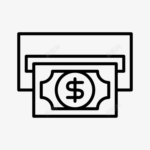 现金提款货币图标svg_新图网 https://ixintu.com 取款 提款 现金 美元 财务 货币