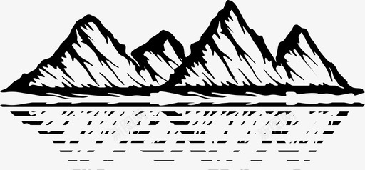 山悬崖冰川图标图标