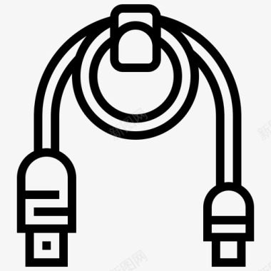 Usb插头计算机技术13线性图标图标