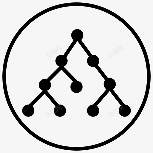 树状结构数据流图表图标svg_新图网 https://ixintu.com 图表 层次结构 数据库黑填充圈 数据流 树状结构 流程图