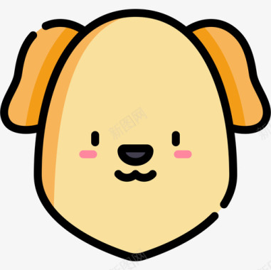 金毛猎犬犬6只线形颜色图标图标