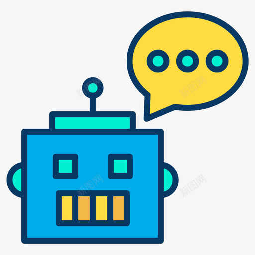 聊天机器人机器人10线性颜色图标svg_新图网 https://ixintu.com 机器人10 线性颜色 聊天机器人
