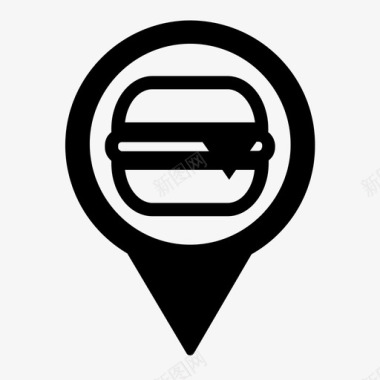 快餐汉堡地图图标图标