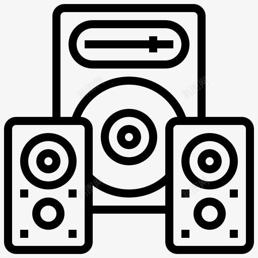 扬声器音乐和多媒体8线性图标svg_新图网 https://ixintu.com 多媒体 扬声器 线性 音乐