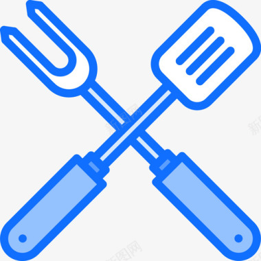 叉子烧烤28蓝色图标图标