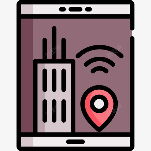 智能手机智能城市24线性颜色图标svg_新图网 https://ixintu.com 城市 手机 智能 线性 颜色