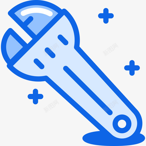 扳手构造99蓝色图标svg_新图网 https://ixintu.com 扳手 构造 蓝色