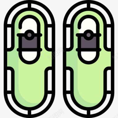 雪鞋北极14线性颜色图标图标