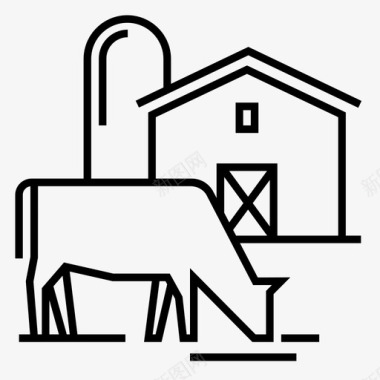 农场牛牲畜图标图标