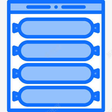 香肠超市52蓝色图标图标