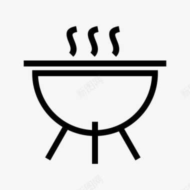 锅烤架厨房图标图标