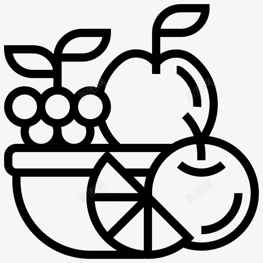 水果苹果篮子图标svg_新图网 https://ixintu.com 厨房用具1 新鲜 水果 篮子 苹果 葡萄