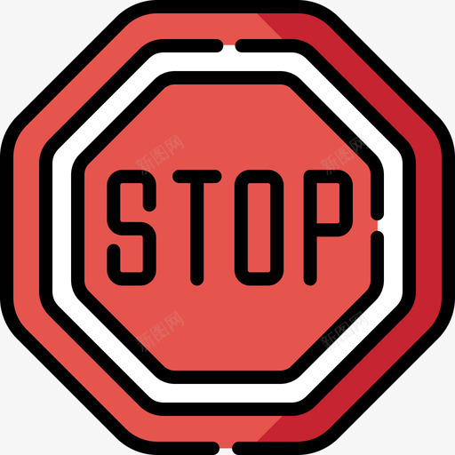 停止信号和禁止6线性颜色图标svg_新图网 https://ixintu.com 信号和禁止6 停止 线性颜色