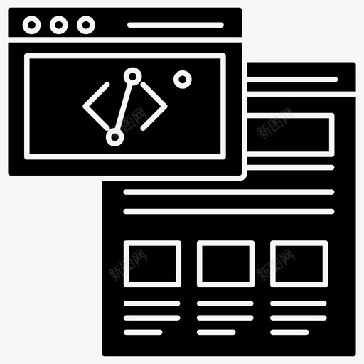 web开发软件工程web编码图标svg_新图网 https://ixintu.com web开发 web编码 web设计 关于web开发glyph向量图标的信息图元素集 网站配置 软件工程
