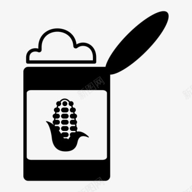 玉米罐头食品杂货图标图标