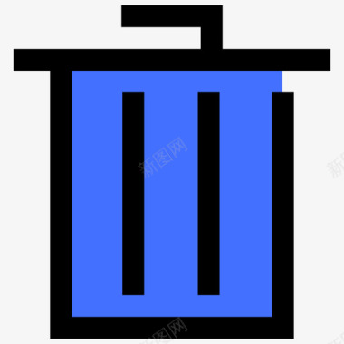 垃圾箱ui37蓝色图标图标