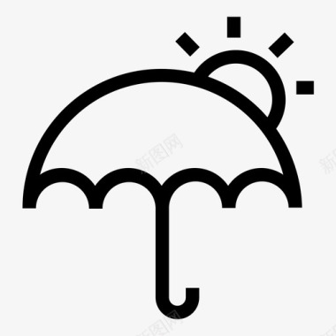 晴天夏天雨伞图标图标