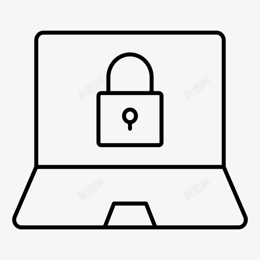 私人笔记本电脑锁图标svg_新图网 https://ixintu.com 保护 商业金融图标 安全 私人 笔记本电脑 锁