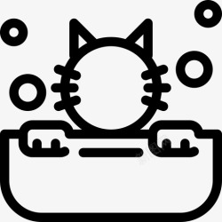 美容店标志猫浴缸美容沙龙图标高清图片