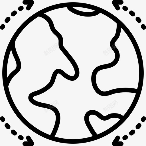 地球仪地球模型图标svg_新图网 https://ixintu.com 地球 地球仪 模型 球面 表面