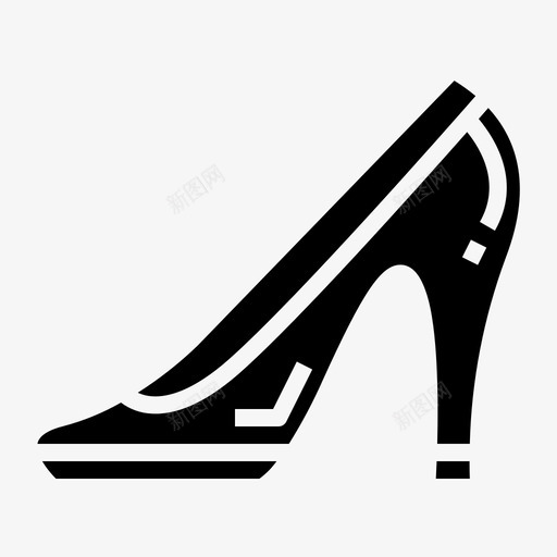 高跟鞋时尚女性化图标svg_新图网 https://ixintu.com 女性化 时尚 环球小姐 纯色 鞋类 高跟鞋
