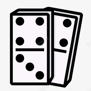 多米诺骨牌赌博赌博3线性颜色图标图标
