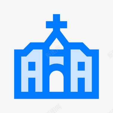教堂宗教35蓝色图标图标