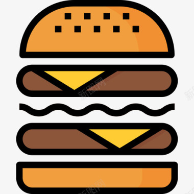 汉堡快餐54原色图标图标