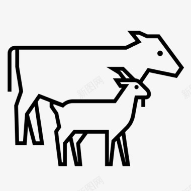 家畜奶牛农场动物图标图标