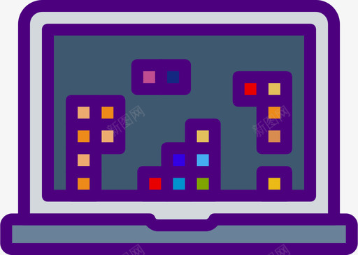 笔记本电脑71技术线性彩色图标图标