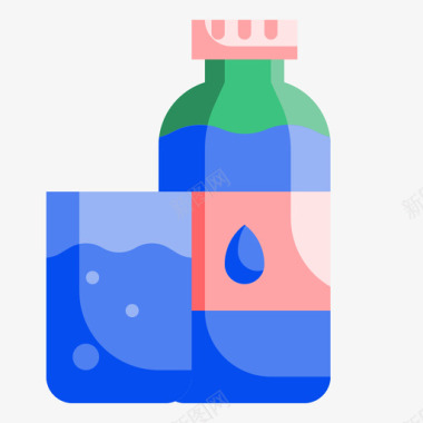 水瓶健康18扁平图标图标