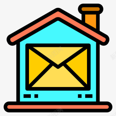 邮件家庭67线形颜色图标图标