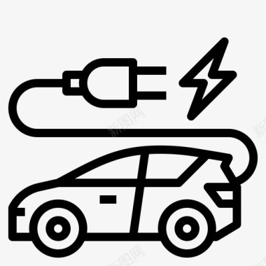 电动汽车汽车全球变暖概述图标图标