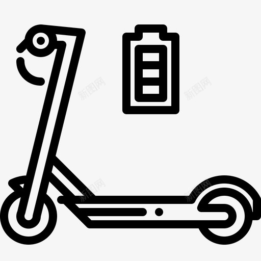 摩托车电池充电电力图标svg_新图网 https://ixintu.com 充电 摩托车 滑板车 电力 电动 电池 运输