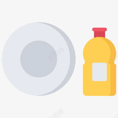 洗碗清洁74平坦图标图标