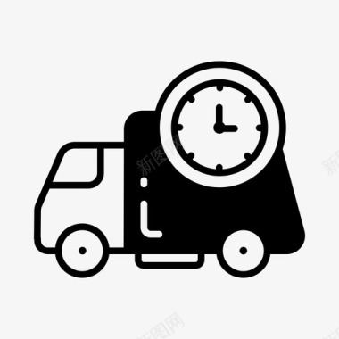 送货卡车时间电子商务图标图标
