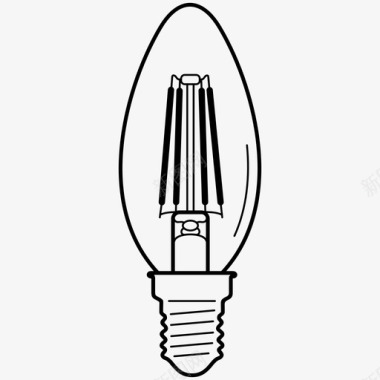 led灯泡蜡烛复古风格图标图标