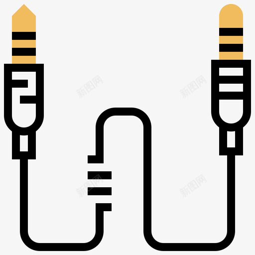 插孔连接器连接器类型5黄色阴影图标svg_新图网 https://ixintu.com 插孔连接器 连接器类型5 黄色阴影