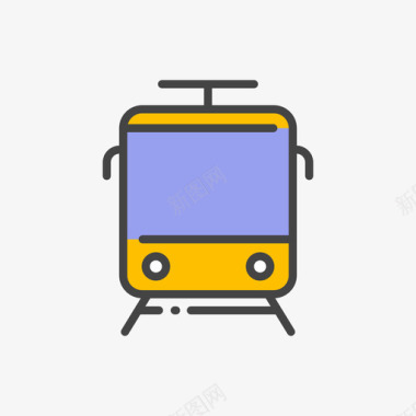 电动列车列车和铁路2号线颜色图标图标