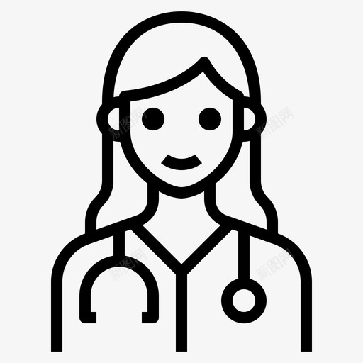 医生女性医疗保健图标svg_新图网 https://ixintu.com 医生 医疗保健 女性 概述 职业 职业女性