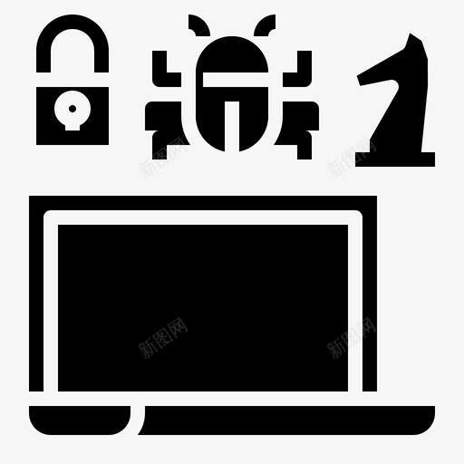 恶意软件计算机互联网图标svg_新图网 https://ixintu.com 互联网 安全 恶意软件 病毒 笔记本电脑 网络和黑客固体0519 计算机