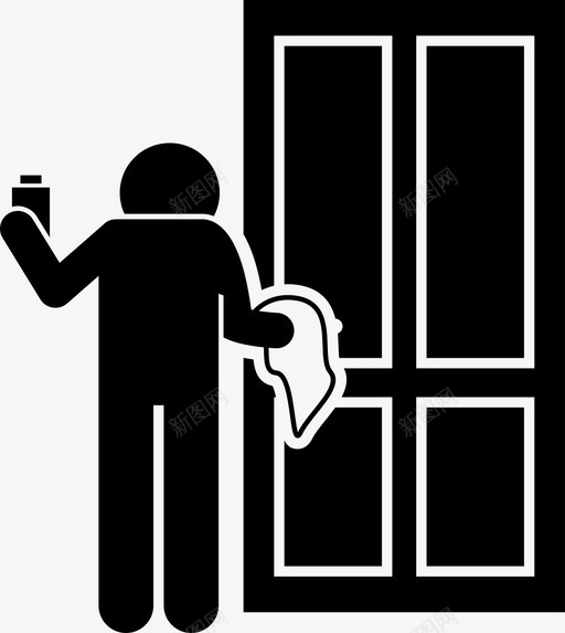 消毒细菌门把手图标svg_新图网 https://ixintu.com 卫生 感染 把手 消毒 疾病 病毒 细菌 门把