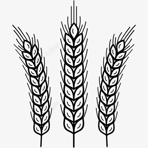 小麦谷类谷物图标svg_新图网 https://ixintu.com 小麦 收获 植物 谷物 谷类