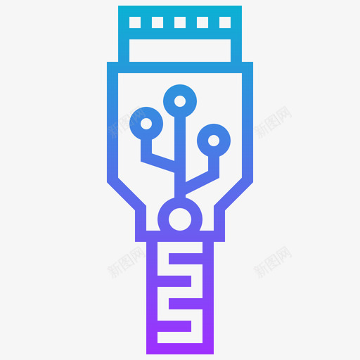 Usb连接器类型3渐变图标svg_新图网 https://ixintu.com Usb 渐变 连接器类型3