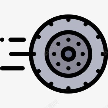 轮胎驾校线性颜色图标图标