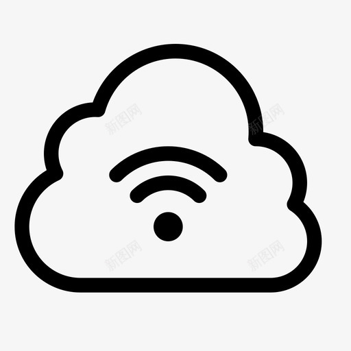 云无线在线信号图标svg_新图网 https://ixintu.com wifi 信号 在线 存储 数据 无线