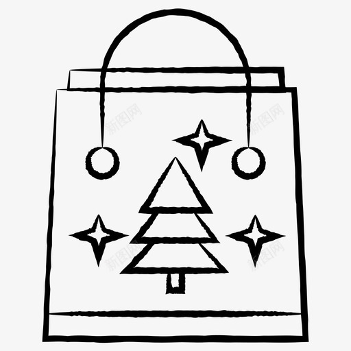 购物购物袋圣诞大减价图标svg_新图网 https://ixintu.com 减价 圣诞 涂鸦 购物 购物袋