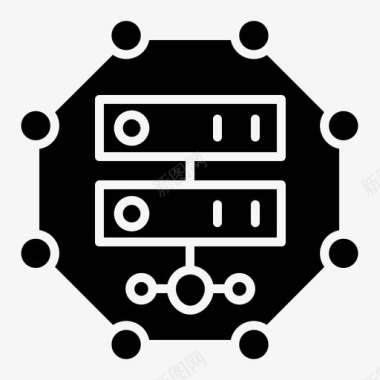 服务器网络3固态图标图标