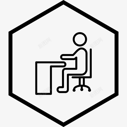 坐在桌子上办公室工作图标svg_新图网 https://ixintu.com 办公室 坐在桌子上 工作 教育