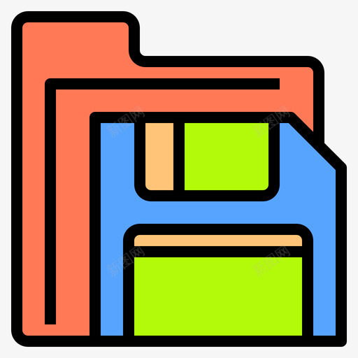 软盘文件夹和文件6线性颜色图标svg_新图网 https://ixintu.com 文件 文件夹 线性 软盘 颜色